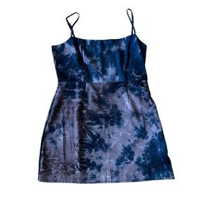 Nasty Gal Black and Brown Tie-Dye Dress